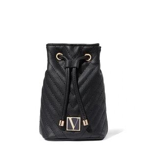 Victoria's Secret Black and Gold Mini Quilted Bag